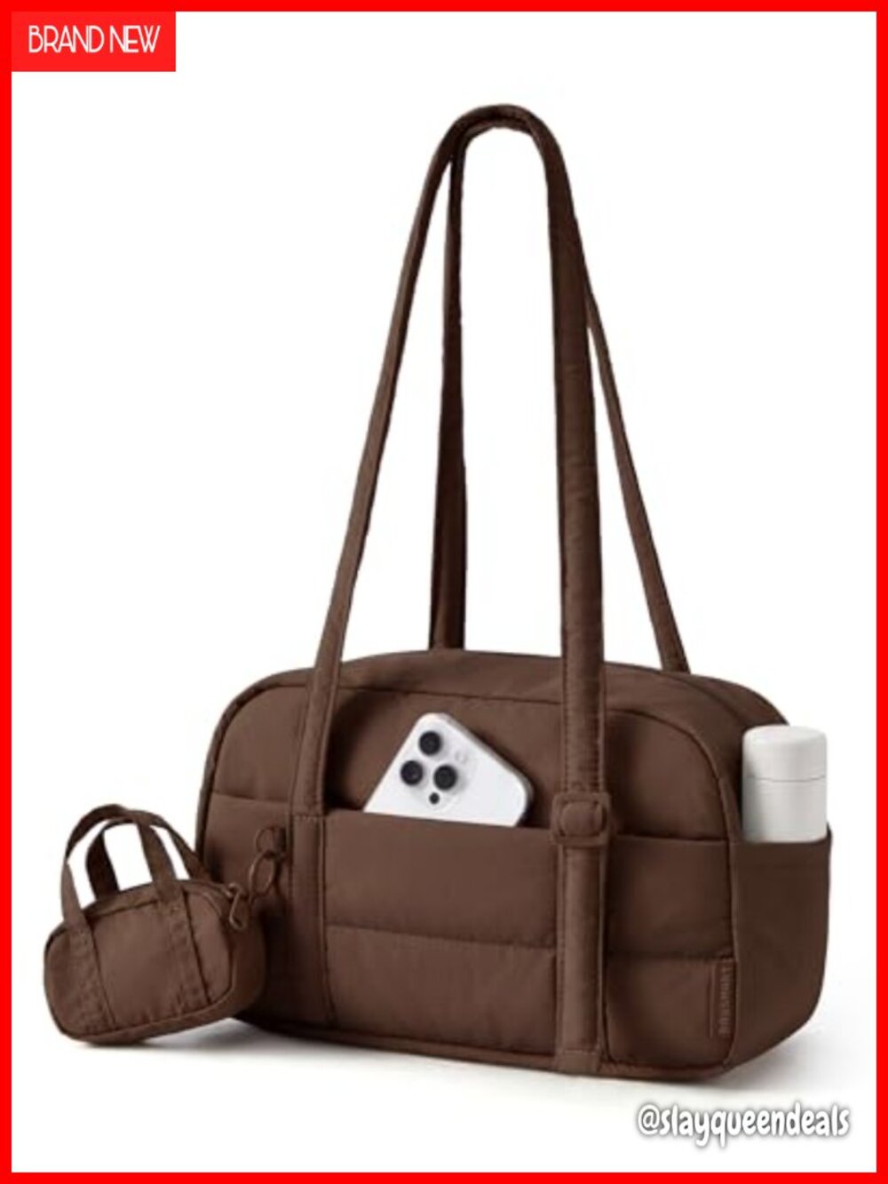 Quilted Puffer Hobo Shoulder Bag Lightweight Water-Resistant Small Tote